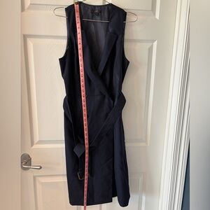 J. Crew Navy Suit Dress Sleeveless V-Neck